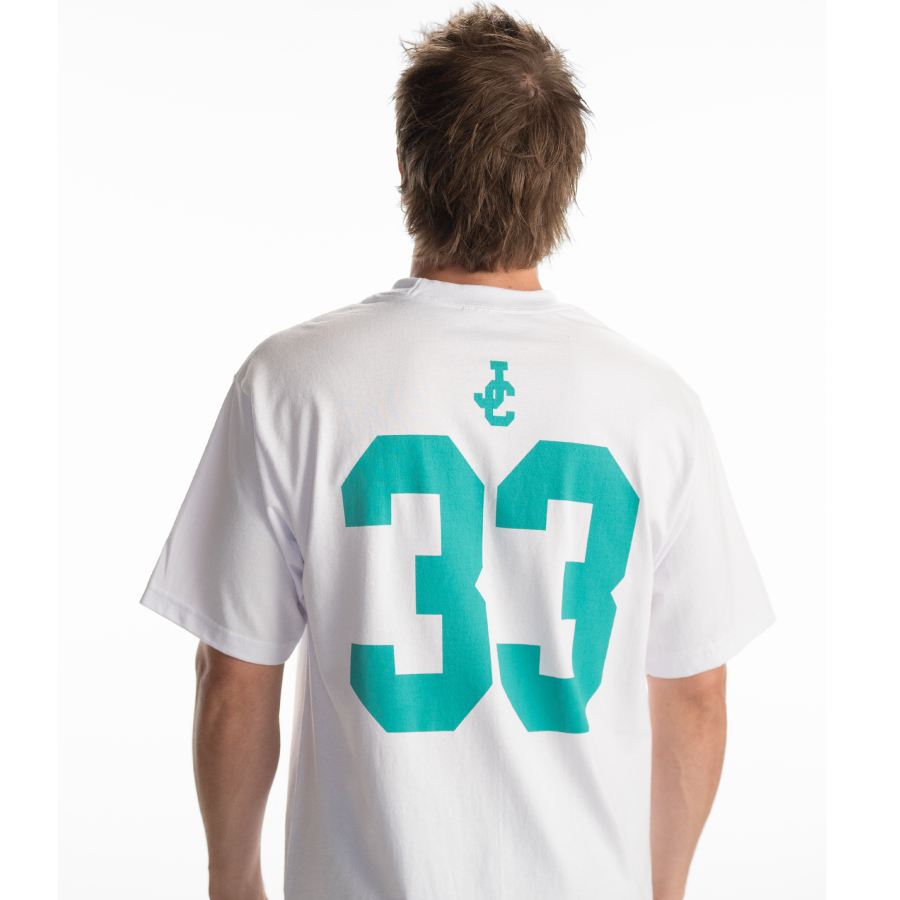 Saved 33 White Unisex T-Shirt - Image 4