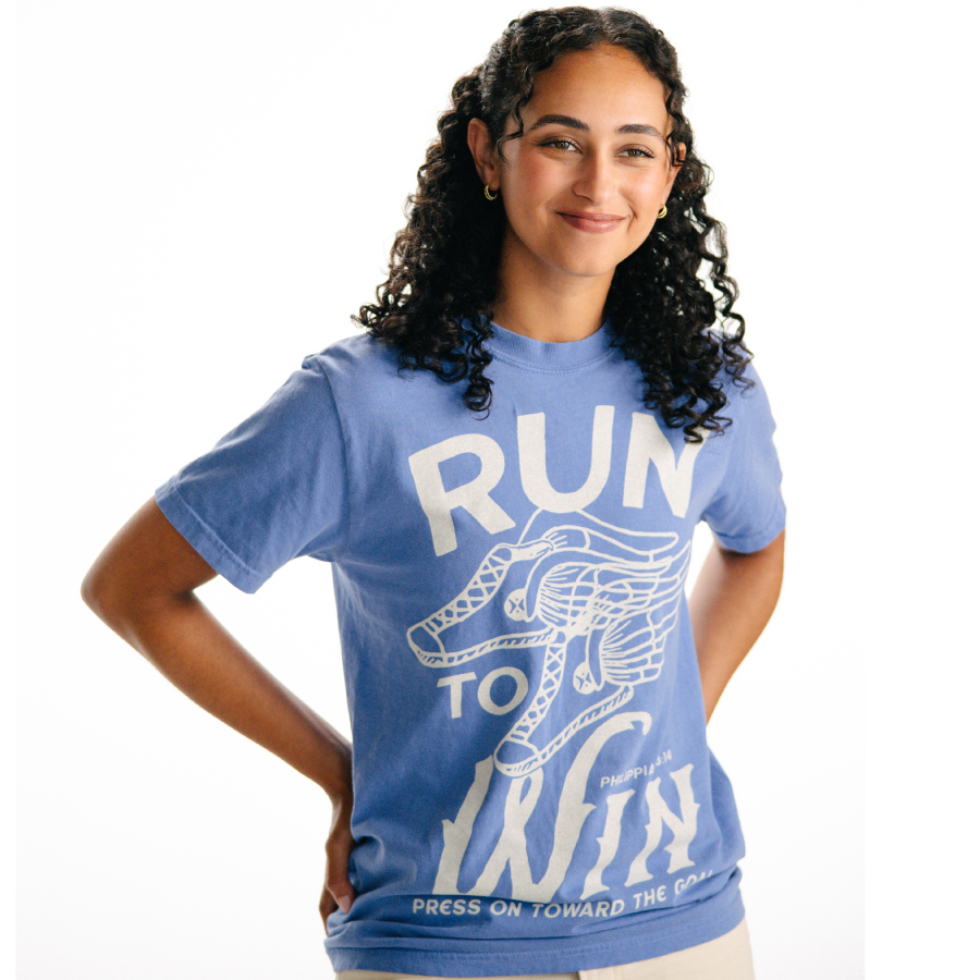 Run To Win Blue Unisex T-Shirt - Image 2
